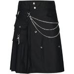 Jupes écossaises noires en jersey Taille XL plus size look gothique pour femme 