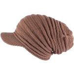 Bonnets casquette d'automne Nyls Création marron en laine Tailles uniques look fashion 