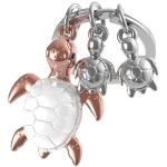 Porte-clés coeur argentés à motif tortues look fashion 