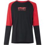 Maillots de cyclisme Oakley rouges en fil filet à manches longues Taille S pour homme en promo 