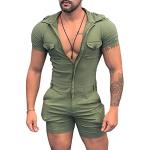Pyjamas combinaisons verts respirants Taille XS look casual pour homme 