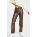 Pantalons taille haute Object Collectors Item marron en cuir Taille XS pour femme en promo 