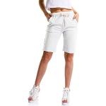 OCHENTA Femme Short Loose Bermuda Casual Eté Confortable Cordon de Serrage Elastique Blanc Etiquette 4XL - FR 46