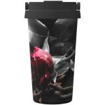Tasses design noires en acier à motif roses inoxydables 500 ml 