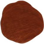 Tapis ronds Rugvista rouge rouille en velours diamètre 250 cm modernes 