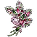 Broches roses en cristal à strass de mariage look fashion pour femme 