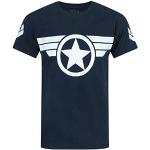 T-shirts basiques Official bleu marine en coton Captain America Taille M look fashion pour homme 