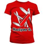 Officially Licensed Merchandise MacGyver It Girly Tee (Red), Medium