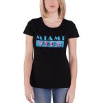 Officially Licensed Merchandise Miami Vice Distressed Logo Girly T-Shirt (Black), Large