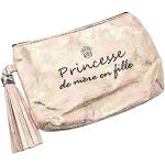 Oh My Shop ATM118 - Trousse Pochette Effet Brillant Message Princesse de mère en fille Pompon Rose