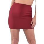 Minijupes saison été rouge bordeaux en jersey minis Taille XXL plus size look fashion pour femme 