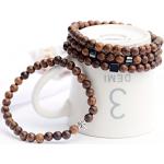 Bracelets marron en métal à perles à motif Bouddha en bois personnalisés en lot de 1 look fashion 