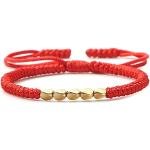 Bracelets de perles rouges à perles personnalisés look asiatique pour femme 