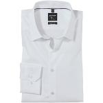 Chemises unies Olymp blanches lavable en machine à manches longues Taille XS look business pour homme 