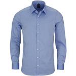 Chemises Olymp bleues à New York à manches longues à manches longues look business pour homme 