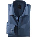 Chemises unies Olymp Level 5 bleues à New York col kent Taille L look business pour homme 
