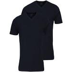 OLYMP Lot de 2 t-shirts à col en V pour homme - Noir - Small