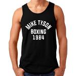 OM3® Mike Tyson 1984 Débardeur | Homme | Boxing Heavyweight Gym KO Fight Legend Boxer | S à 4XL, Noir , XL