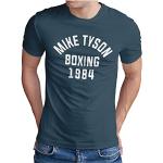 OM3® Mike Tyson 1984 T-shirt pour homme Boxing Heavyweight Gym KO Fight Legend Boxer S - 4XL - Bleu - Large