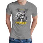OM3® - Original Money-Team - T-Shirt - Homme - Al Capone EL Chapo Pablo Escobar $ | S - 4XL - Gris - Medium