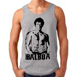 OM3 Rocky Balboa The Italian Stallion 70s 80s Cult Boxing Movie - S - 4XL - Gris - Large