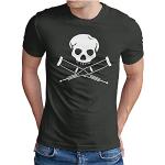 OM3® T-shirt Jackass Skull | Homme | Hardcore Stunts Dumb Fun Kult | S - 4XL, Gris foncé (#1171), M