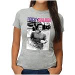 OM3 T-shirt rétro Rocky Balboa - Femme - The Italian Stallion 70s 80s Cult Boxing Movie - S à 4XL, Gris mélangé, XL