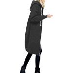 Manteaux gris foncé à capuche à capuche à manches longues Taille 3 XL look casual pour femme 