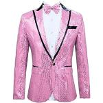Blazers de bal de promo roses à paillettes Taille XL look fashion pour homme 