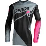 ONeal Element Racewear V.22, maillot femme XL Noir/Gris/Fuchsia Noir/Gris/Fuchsia