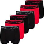 O'Neill Lot de 6 boxers pour homme - Uni - Caleçon de sport - Sous-vêtements basiques - En coton - Noir, rouge, bleu - Tailles M, L, XL, XXL, Noir rouge (7000), XL