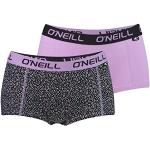 Shorties O'Neill violets à effet léopard en coton bio en lot de 2 Taille M look fashion pour femme 