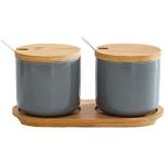 Pots à épices gris en bambou en lot de 2 