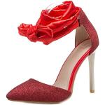 Sandales à talons de mariage rouges Pointure 48 look fashion pour femme 