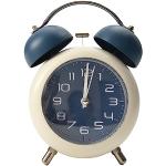 Oniissy Réveil à double cloche rétro en métal avec veilleuse, réveil mécanique silencieux sans tic-tac, convient pour la maison, la chambre à coucher, le bureau, les voyages - Bleu