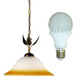 onli Lampe à suspension avec ampoule E27, 22 W, marron/ivoire/ambre, 40 x 150 cm