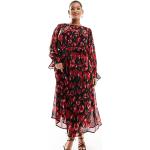 Robes cache-coeur Only rouges longues à col rond Taille M look casual pour femme 