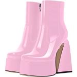 Boots Chelsea rose bonbon à motif animaux Pointure 41 look fashion pour femme 