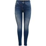 Jeans slim Only Blush bleues foncé en coton bruts lavable en machine Taille M look fashion pour femme en promo 
