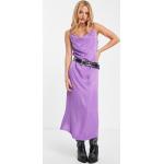 Robes col bénitier Only violettes longues à col bénitier Taille L classiques pour femme en promo 