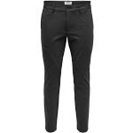 Pantalons classiques Only & Sons gris foncé en viscose W31 look fashion pour homme en promo 