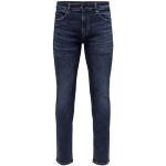 Jeans slim Only & Sons bleues foncé en coton délavés W28 look fashion pour homme 