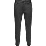 Pantalons Only & Sons gris foncé à rayures W38 look fashion pour homme en promo 