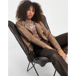 Vestes zippées Only marron en cuir synthétique Taille S pour femme en promo 
