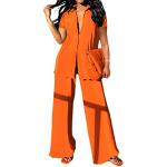 Tailleurs pantalon d'automne orange Taille L look fashion pour femme 