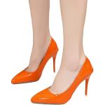 Escarpins à talon haut orange à élastiques Pointure 40 look fashion pour femme 