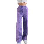 Jeans évasés violets en denim stretch Taille L look fashion pour femme 