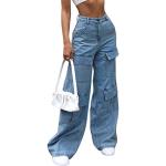 Jeans baggy bleus patchwork en denim Taille 3 XL look Hip Hop pour femme 