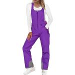 Pantalons de ski violets imperméables coupe-vents Taille L look fashion pour femme 