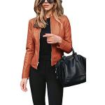 Vestes vintage orange en cuir synthétique Taille XXL look fashion pour femme 